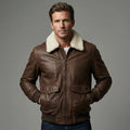 Classic Brown Sheepskin FlightJacket for Men
