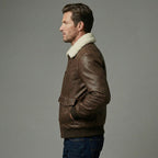 Classic Brown Sheepskin FlightJacket for Men