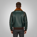 Men's Green Leather Jackets Flight Jackets