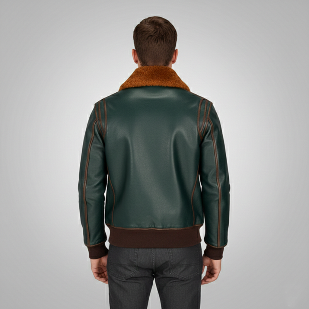 Men's Green Leather Jackets Flight Jackets