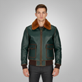 Men's Green Leather Jackets Flight Jackets