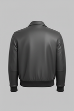 Laden Sie das Bild in den Galerie-Viewer, Leder Fliegerjacke Metropolitan Holzkohlegrau – Aviator-Stil
