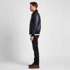 Men's Navy Leather flight bomber jacket