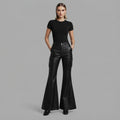 Women's Black Leather Pant
