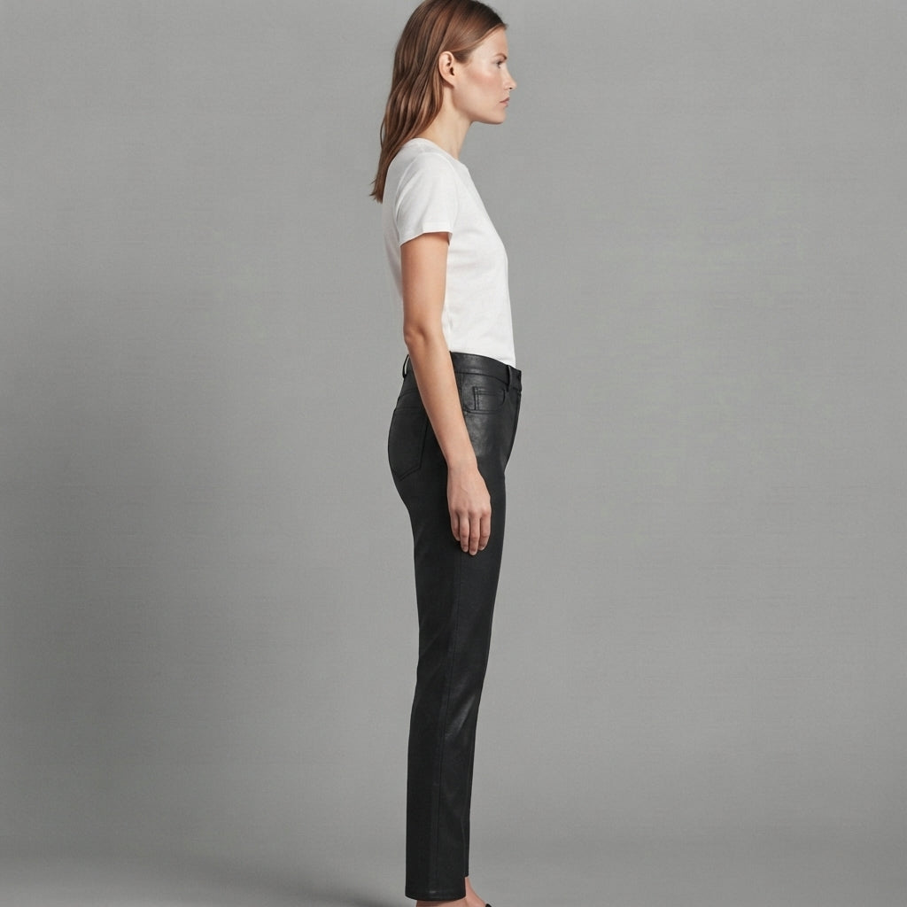 Women's Black Leather Pant