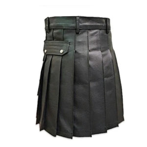 Genuine Black Leather Men Gladiator Pleated Leather Outlet