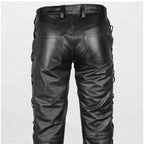 Genuine Sheep Leather Black Biker Pant Leather Outlet