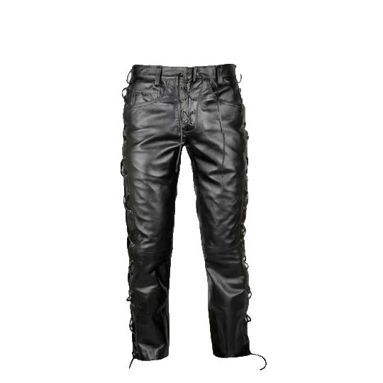 Genuine Sheep Leather Black Biker Pant Leather Outlet