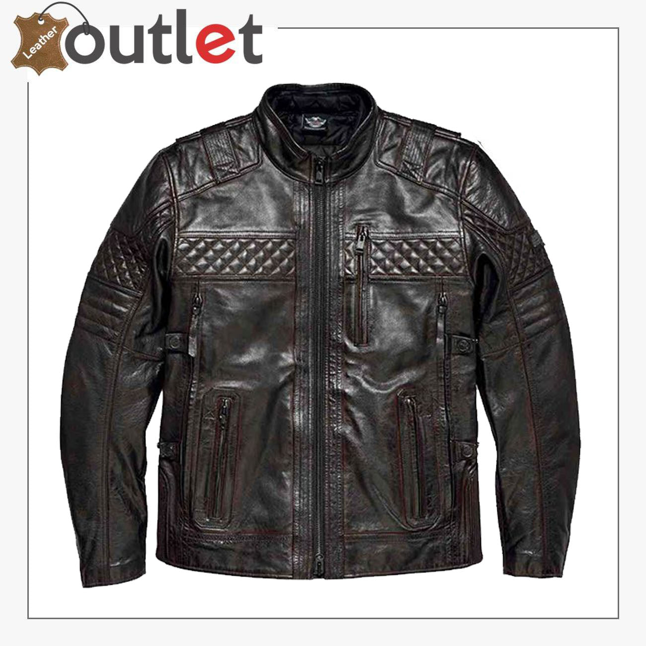 Harley-Davidson Triple Vent System Ironstone Herren Lederjacke