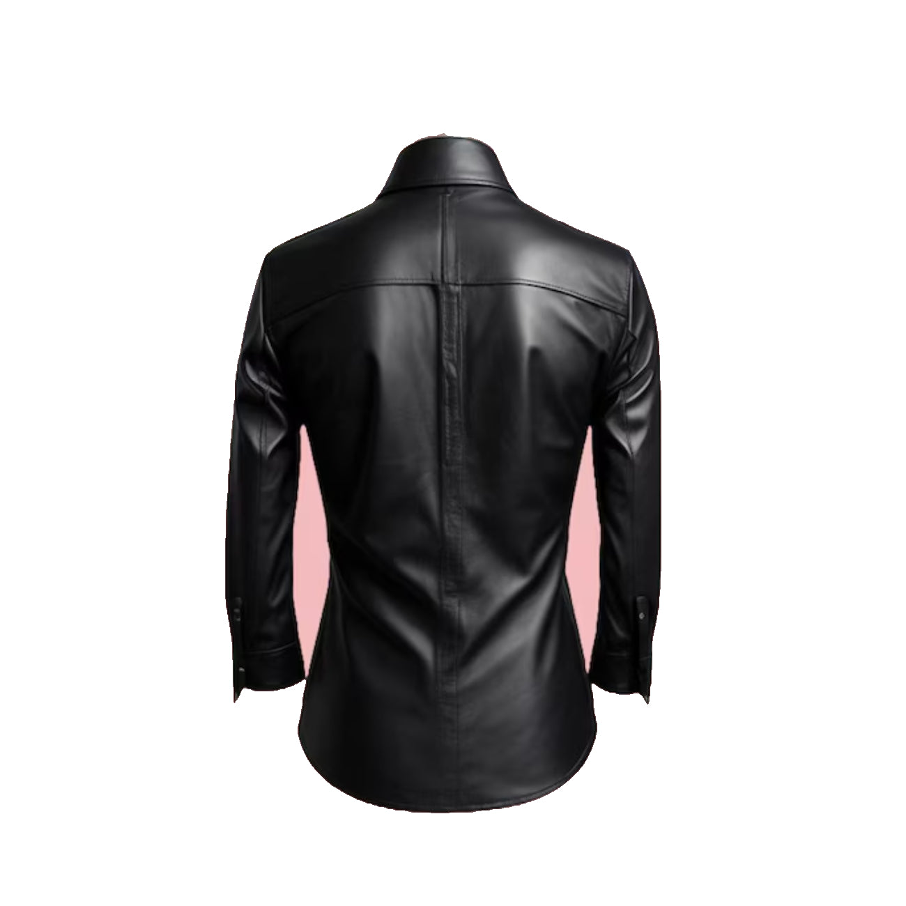 Men Handmade Soft Black Sheep Leather Shirt Leather Outlet