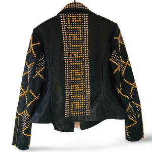 Handmade Studded Leather Jacket Leather Outlet
