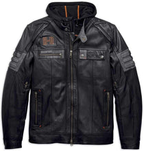 Load image into Gallery viewer, Harley-Davidson Bridgeport 3-in-1 Black Leather Jacket with Hoodie
