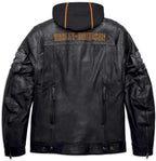 Harley-Davidson Bridgeport 3-in-1 Black Leather Jacket with Hoodie