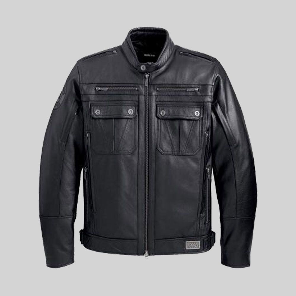 Harley-Davidson Herren Lederjacke Crossroad Schwarz