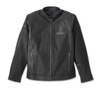 Harley-Davidson #1 Logo Bikerjacke für Herren aus schwarzem Leder