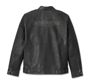 Harley-Davidson #1 Logo Men's Black Leather Biker Jacket