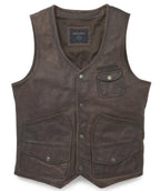 Harley-Davidson Herren Bikerweste Bremen aus schwarzem Leder