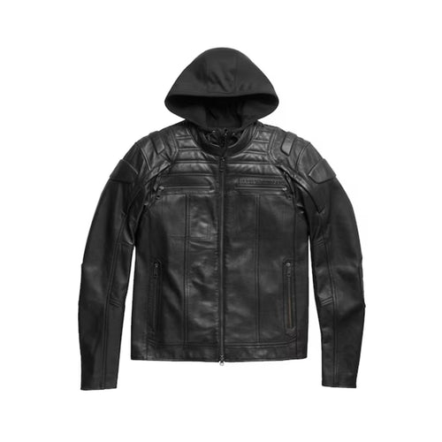 Harley Auroral Black Leather Jacket Leather Outlet