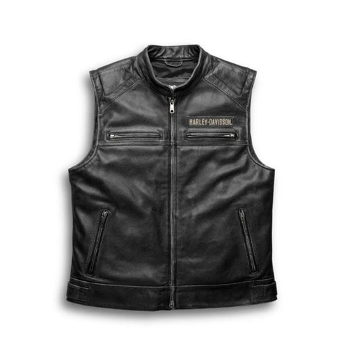 Harley Davidson Cowhide Leather Motorcycle Vest Leather Outlet