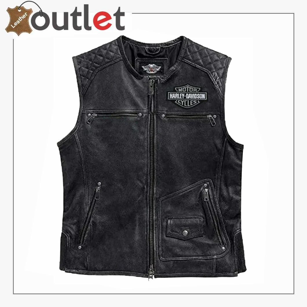 Harley davidson leather vest hotsell