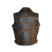 Load image into Gallery viewer, Harley Davidson Men&#39;s Biker Café Racer Leather Vest Leather Outlet
