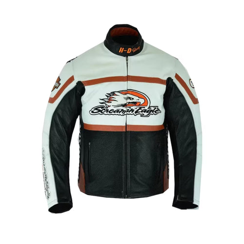 Harley Davidson Men's Black Motorcycle Biker Leather jacket Leather Outlet
