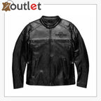 Harley Davidson Herren Lederjacke VOTARY Schwarz Grau