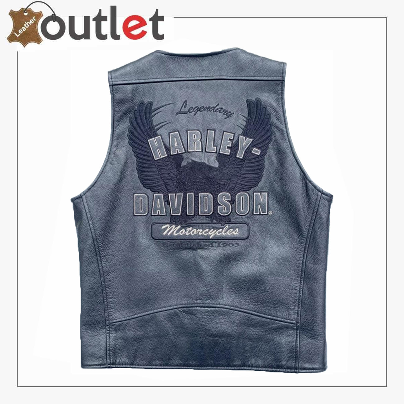 Harley-Davidson Herren Lederweste Elements Black Eagle