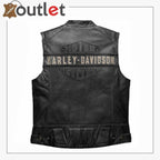 Harley Davidson Herren Lederweste "Passing Link" mit Stickerei