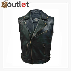 Harley Davidson Mens Layton Vintage Leather Vest