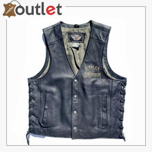Load image into Gallery viewer, Harley Davidson Mens RELIC Wille G Skull Leather Vest
