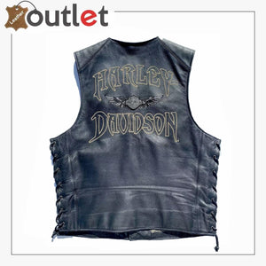 Harley Davidson Mens RELIC Wille G Skull Leather Vest
