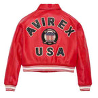High Quality Fashion Bomber Red Avirex Jacket Leather Outlet