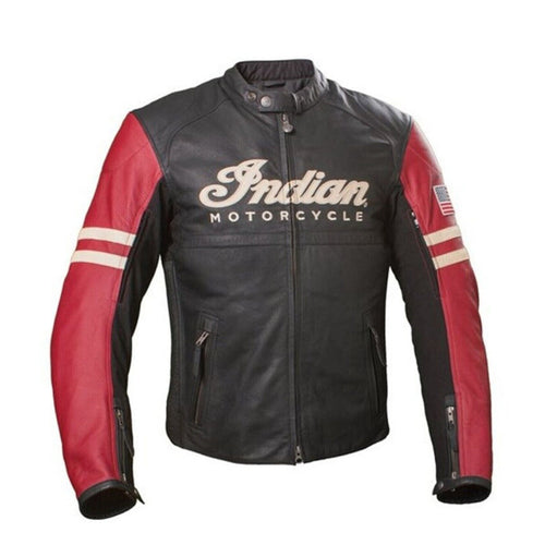 Indian Motorcycle Men's Black Leather Biker jacket Leather Outlet