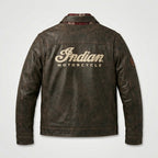 Men’s Custom Star Detail Leather Moto Jacket – Premium Biker Performance Gear