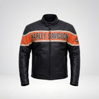 Men’s Harley-Style Distressed Black Leather Jacket – Vintage Heritage Edition