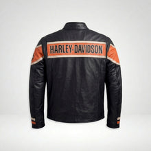 Load image into Gallery viewer, Men’s Harley-Style Distressed Black Leather Jacket – Vintage Heritage Edition
