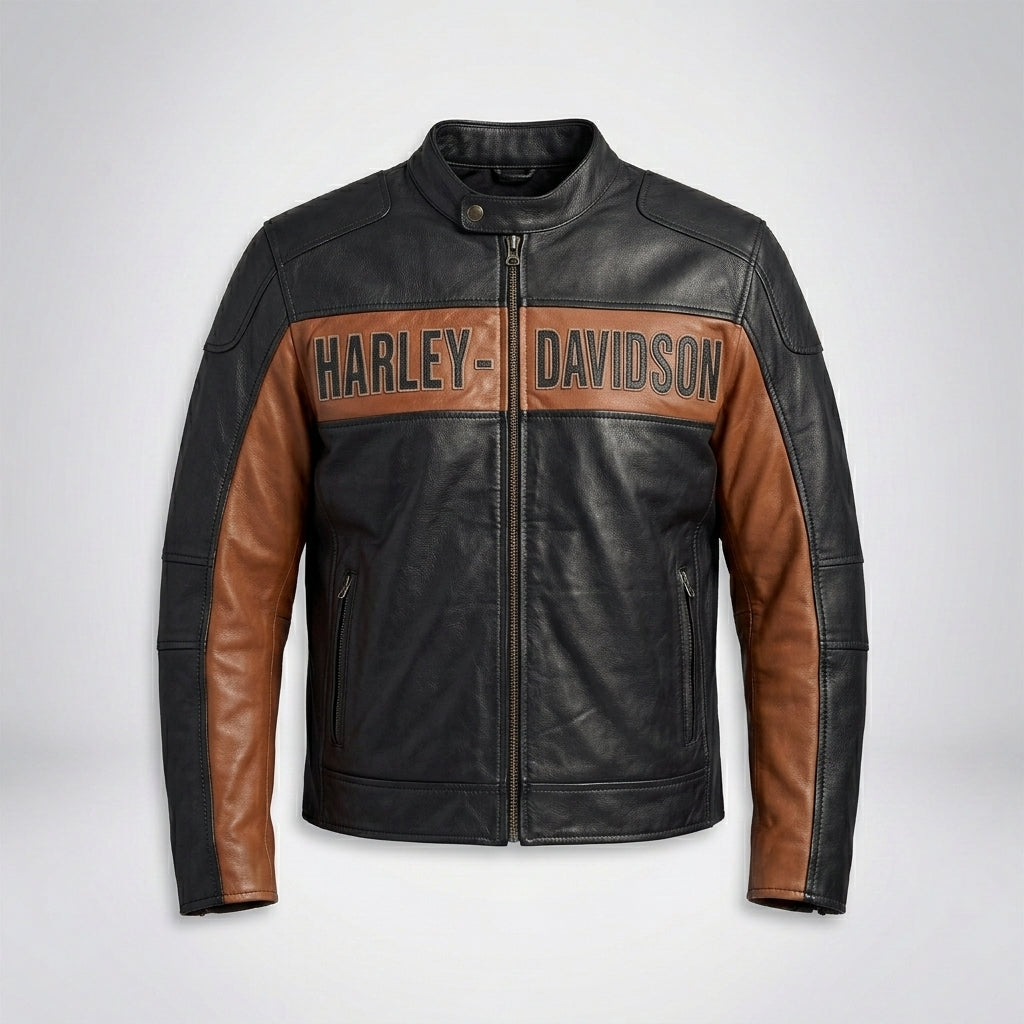 Harley Davidson Classic Cruiser Colorblock Lederjacke