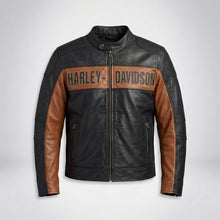 Load image into Gallery viewer, Harley Davidson Classic Cruiser Colorblock Leather Jacket
