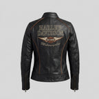 Women’s Epoch Leather Moto Jacket – Harley Davidson Black Biker Jacket