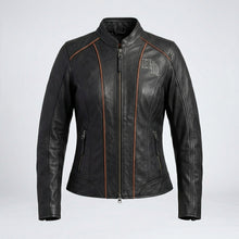Laden Sie das Bild in den Galerie-Viewer, Women’s Epoch Leder Motorradjacke – Harley Davidson Schwarze Bikerjacke
