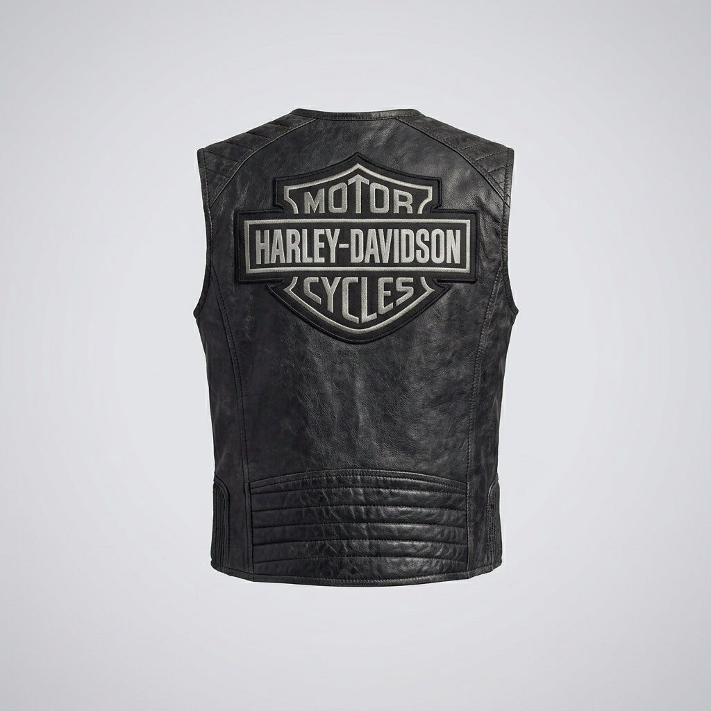 Herren-Lederweste „Passing Link“ – Biker-Club-Weste im Harley-Stil