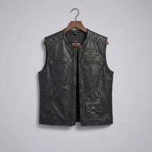 Load image into Gallery viewer, Men’s Passing Link Genuine Leather Vest – Harley-Style Biker Club Cut
