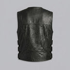 Titan-Flow Perforated Leather Motorcycle Vest – Breathable Moto Style