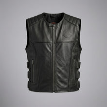 Load image into Gallery viewer, Titan-Flow Perforated Leather Motorcycle Vest – Breathable Moto Style
