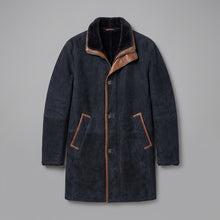 Load image into Gallery viewer, Men’s Genuine Shearling Sheepskin Leather Coat – Luxury Winter Overcoat
