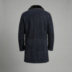 Men’s Genuine Shearling Sheepskin Leather Coat – Luxury Winter Overcoat