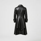 Men’s Black Steampunk Gothic Leather Tailcoat – Victorian Long Coat