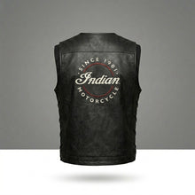 Load image into Gallery viewer, Indian Motorcycle Buffalo Leather Western Vest – Classic Rider Edition
