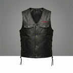 Indian Motorcycle Buffalo Leather Western Vest – Classic Rider Edition